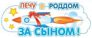 Наклейка Лечу за сыном! 46*17 см