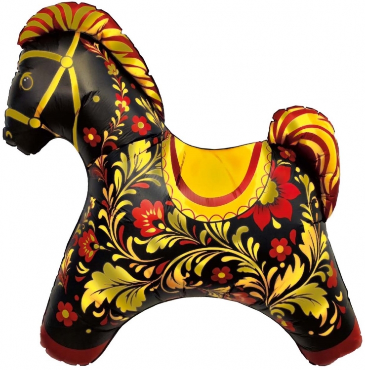 Шар Мини-фигура Лошадка Золотая роспись