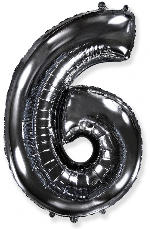 Шар Цифра "6" Черный / Black