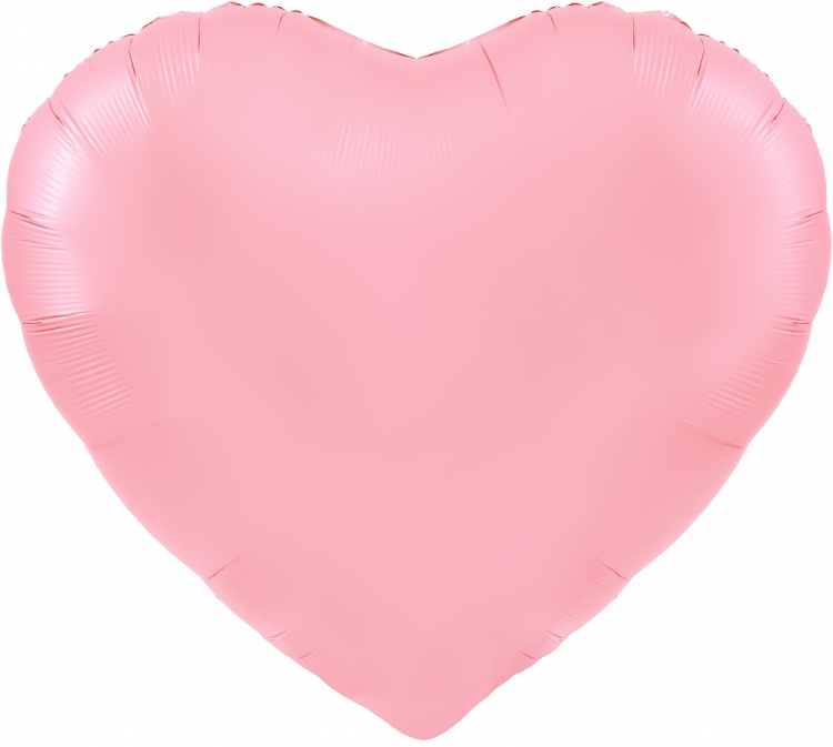 Шар Сердце Светло-розовый, Сатин (в упаковке)   