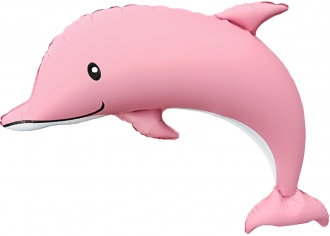 Шар Фигура Дельфин, Розовый, Сатин