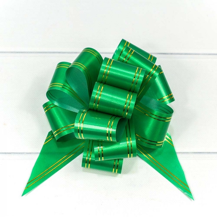 Бант-шар с золотой полосой Зеленый